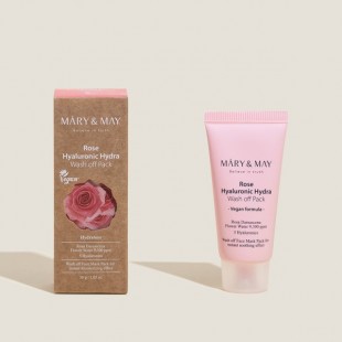 MARY&MAY Rose Hyaluronic Hydra Wash Off Pack/Глиняная маска для глубокого увлажнения 30 г.